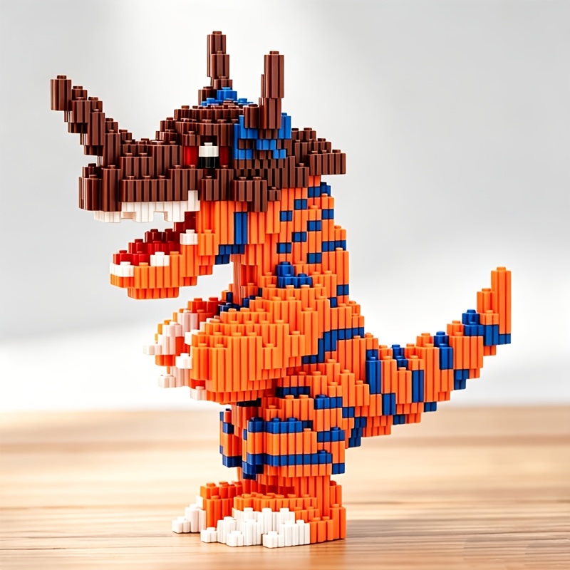 Dinosaur Series Interlocking Particle Building Blocks, Creative Gift